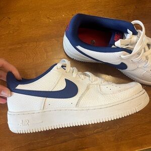 Nike Air Force 1 - White and Navy Sneakers